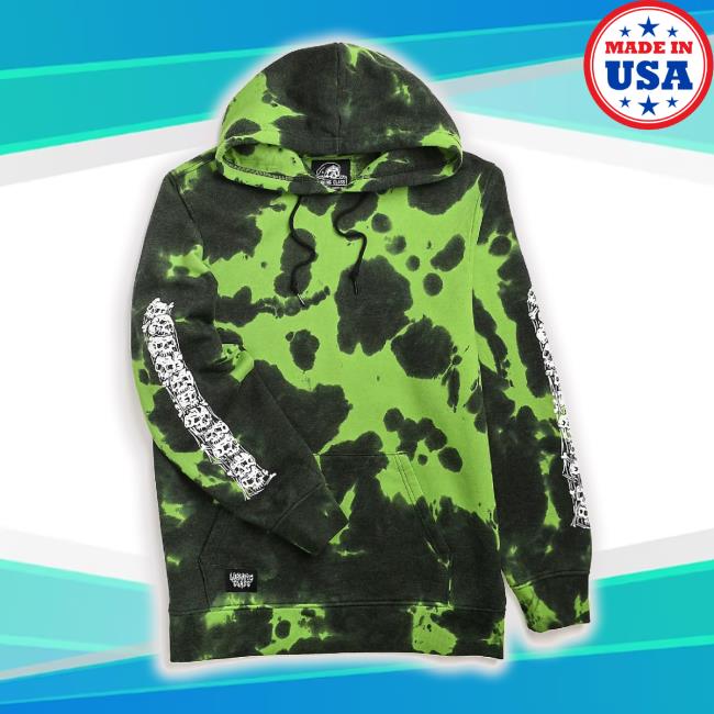 Official Lurking Class By Sketchy Tank Matrix Green Tie Dye Hoodie Sweatshirt