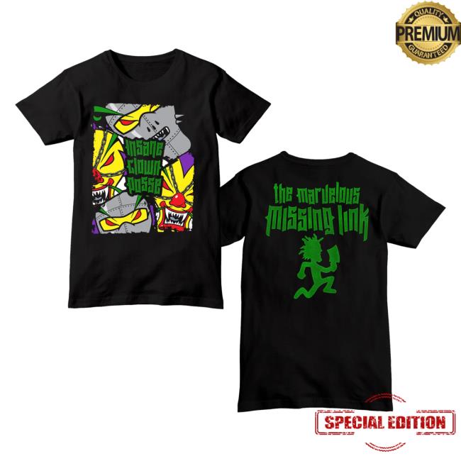 Official Icp Merch Clothing Store Insane Clown Posse The Marvelous Missing Link Sliced Black Tee