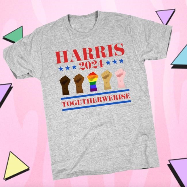 Lookhuman Merch Store Together We Rise Harris 2024 Hooded Sweatshirt