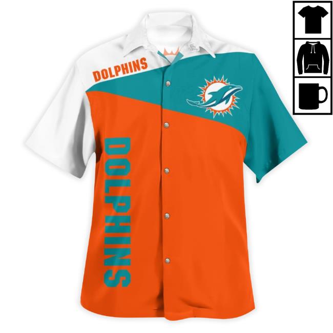 Miami Dolphins Organic 3D Hawaiian Long Sleeve Tee Best For Fans Beach Gift For Men And Women
