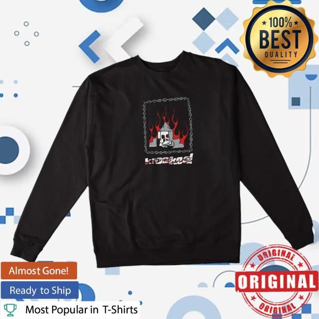 Black Sheep Skate Shop Merch Krooked Skateboards Chain Frame Crewneck Black Funny Shirt