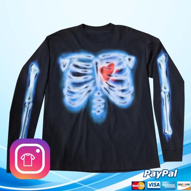Valkyrae Merch Black Skeleton Heart Hoodie Sweatshirt