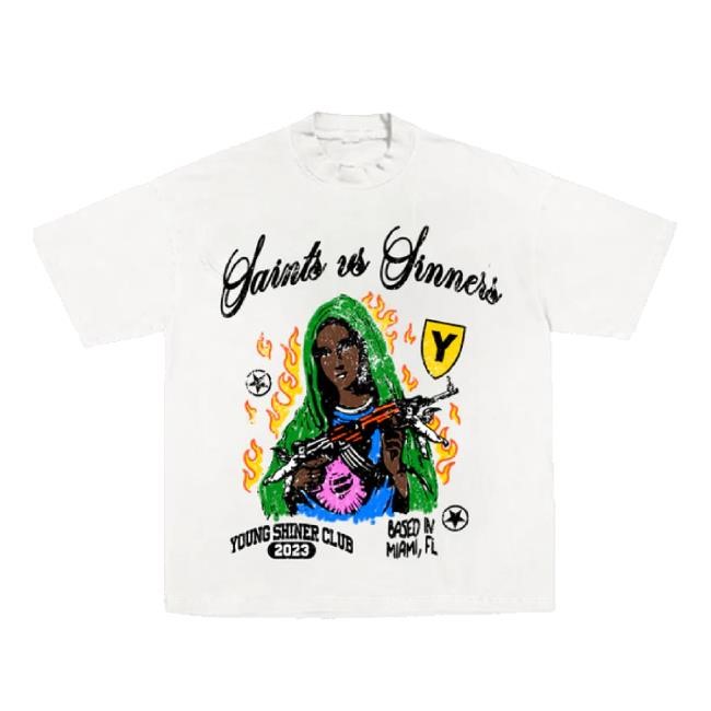 Original Ysc Oversized T-Shirt Saint Vs Sinner Young Shiner Club Shop Merch Store