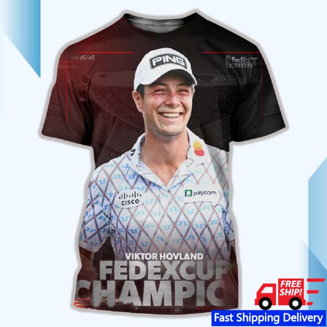 Viktor Hovland Is The 2023 Fedexcup Champion The Third Victory Of The Season All Over Print New Shirt