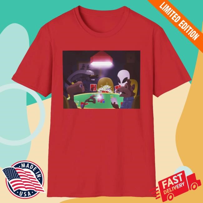 Screencrush Merch Aliens Playing Poker Shirt