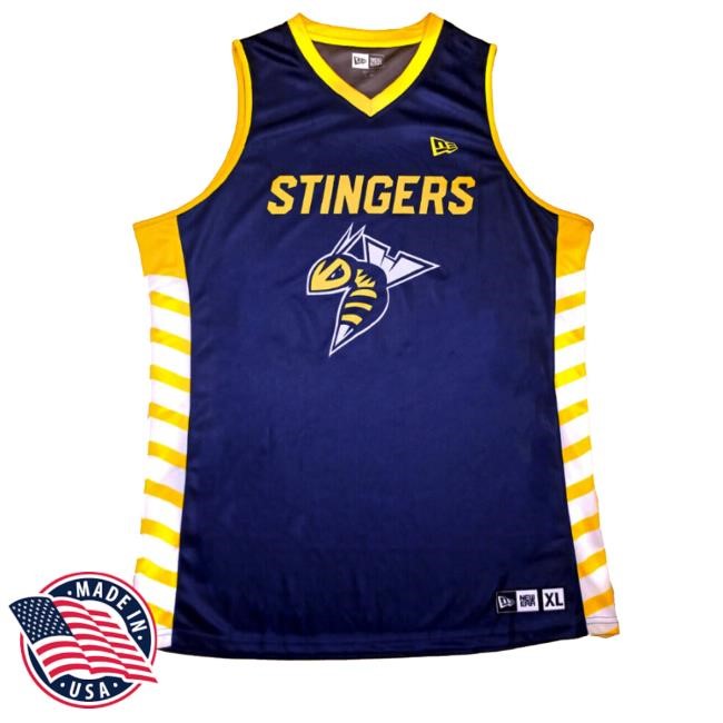 Official Thestingers Store Edmonton Stingers Navy Replica Jersey Tee Shirt