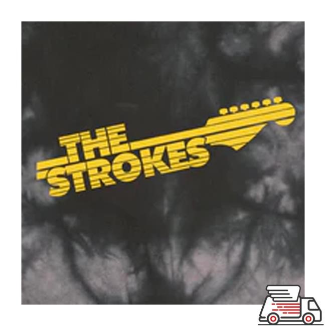 Shop The Strokes Merch Store The Strokes Guitar Design Tie-Dye Hoodie