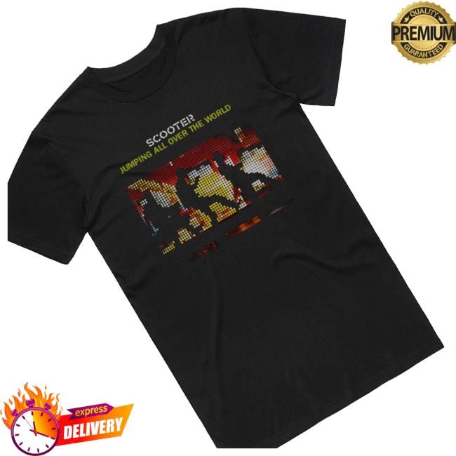 Album Cover Stickers Merch Scooter Jumping All Over The World Album Cover Hoodie Black