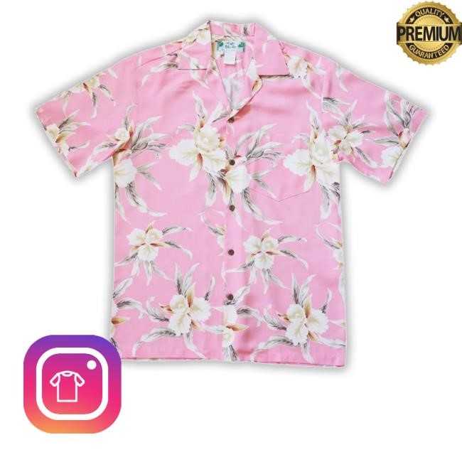 Lavahut Shop Mele Pink Hawaiian Rayon T Shirt