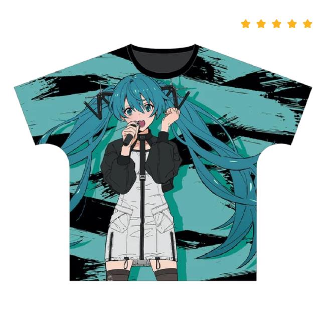 Original Piapro Characters Hatsune Miku Band Ver Unisex Full Graphic New Shirt Otakumode Shop