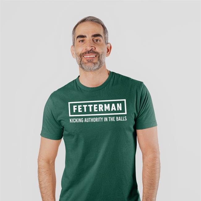 Black John Fetterman Fetterman Kicking Authority In The Balls Shirt