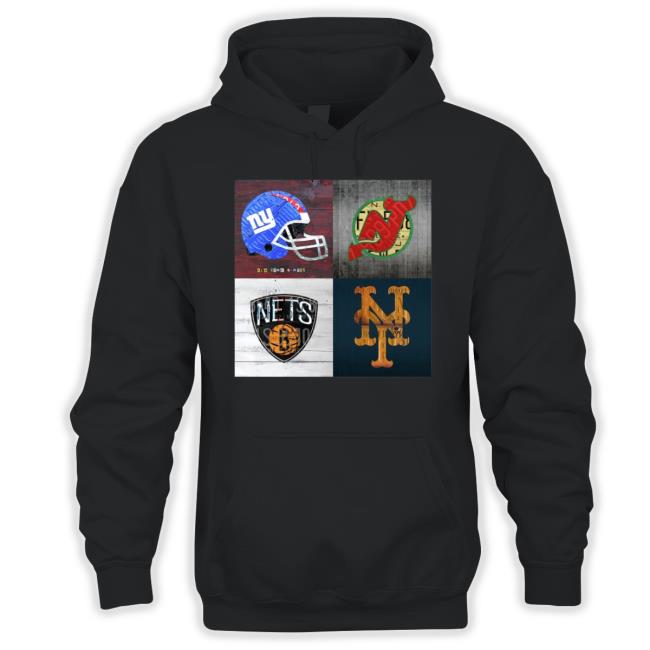 New York Sports Team License Plate Art Collage Giants Devils Nets Mets V6 shirt