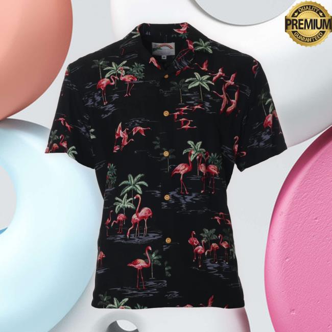 Official Alohashirtsclub Island Flamingo Paradise Men's Rayon Sweatshirt