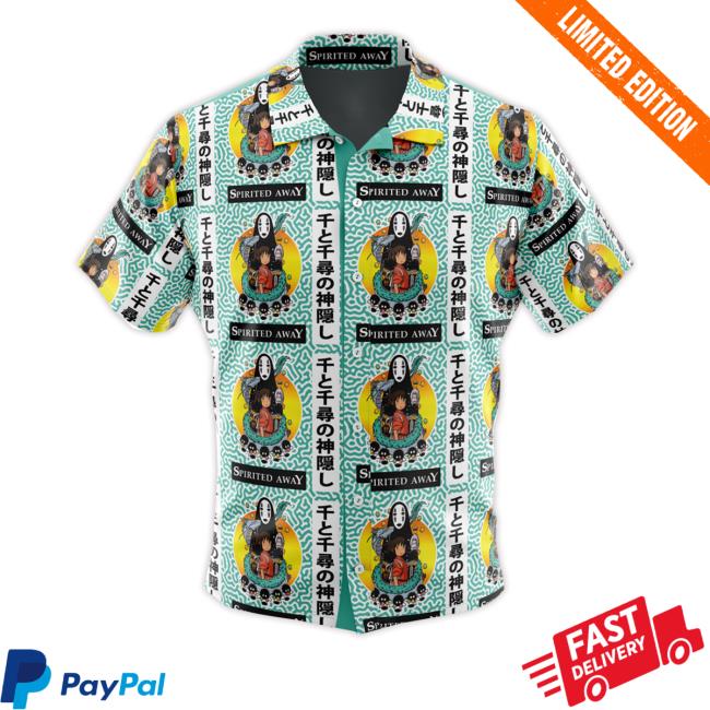 Spirited Away Studio Ghibli Button Up Hawaiian Hooded Sweatshirt