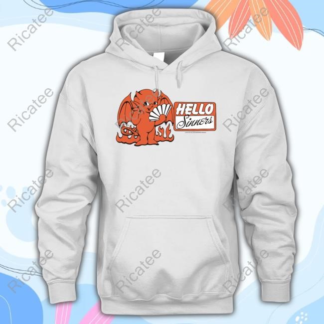 Official Annamarieforcino Hello Sinners Hooded Sweatshirt