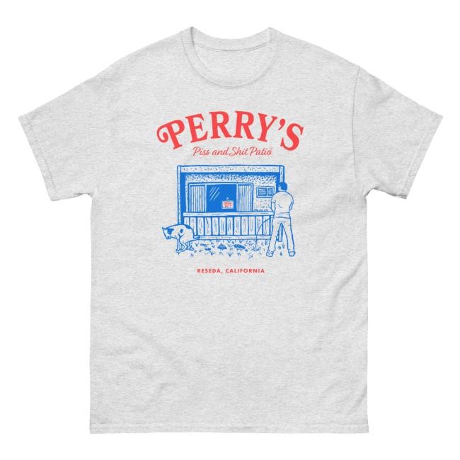 Official Perry Caravello Live Merch Store Perry's Piss & Shit Patio Shirts