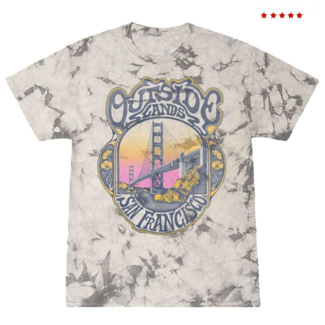 Original Outside Lands Merch Drippy Bridge Tie Dye Crewneck Sweatshirt