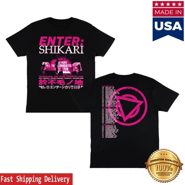 Official Enter Shikari Merch Dancing On The Frontline World Tour Tee Shirt