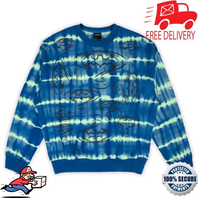 Batman Forever Puff Print Crew Neck Hoodie Sweatshirt