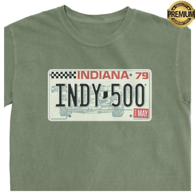 United State Of Indiana Merch Indy 500 1979 License Plate Shirt