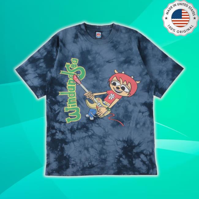 Hoodie Sweatshirt “Lammy With Guitar” Tie Dye Small (Blue) By Wind And Sea