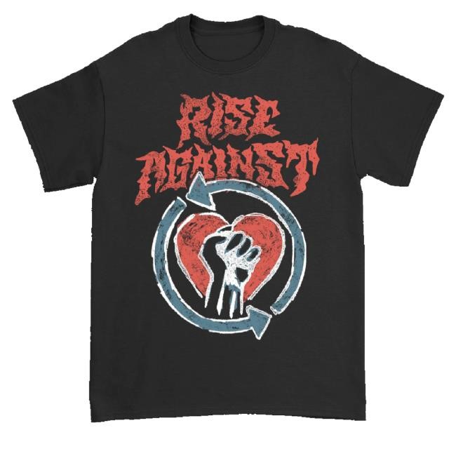 Rise Against Merch Chalk Heartfist Tee (Black)