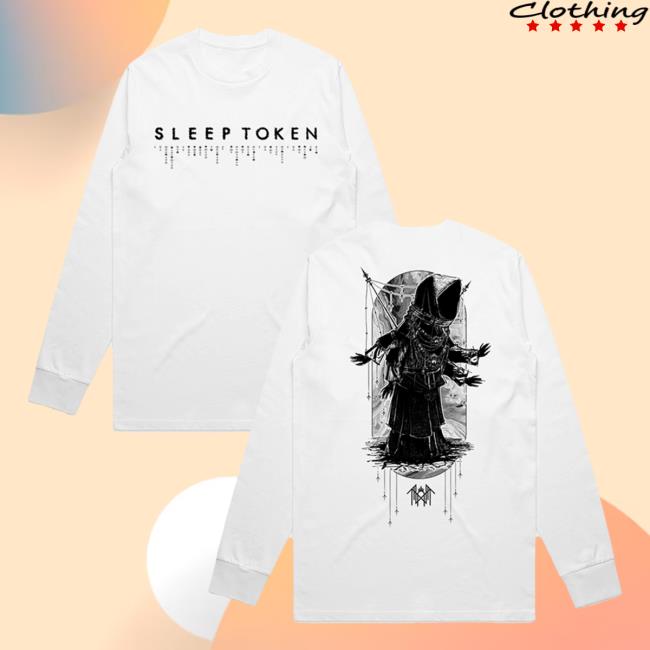 Sleep Token Merch Store Sleep - Token Aqua Regia Long Sleeve Shirt 2023 White SleepToken