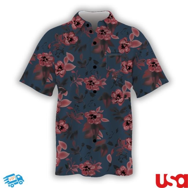 Onshoreapparel Maroon Floral Hawaiian T Shirt