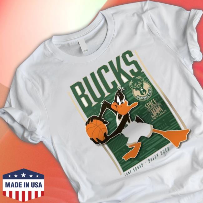 Milwaukee Bucks Fanatics Branded Space Jam Tune Squad Daffy Duck shirt