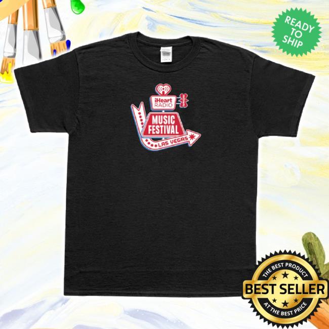 Original Iheart Radio Music Festival Vegas 2023 Retro Sign Hoodie - Black Iheart Shop