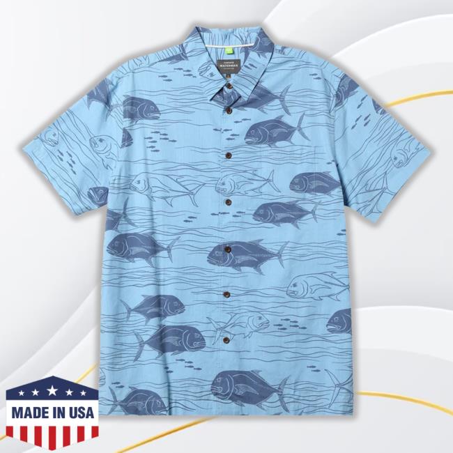 Quiksilver Merch Waterman Dive Sites Woven Hawaiian Tee