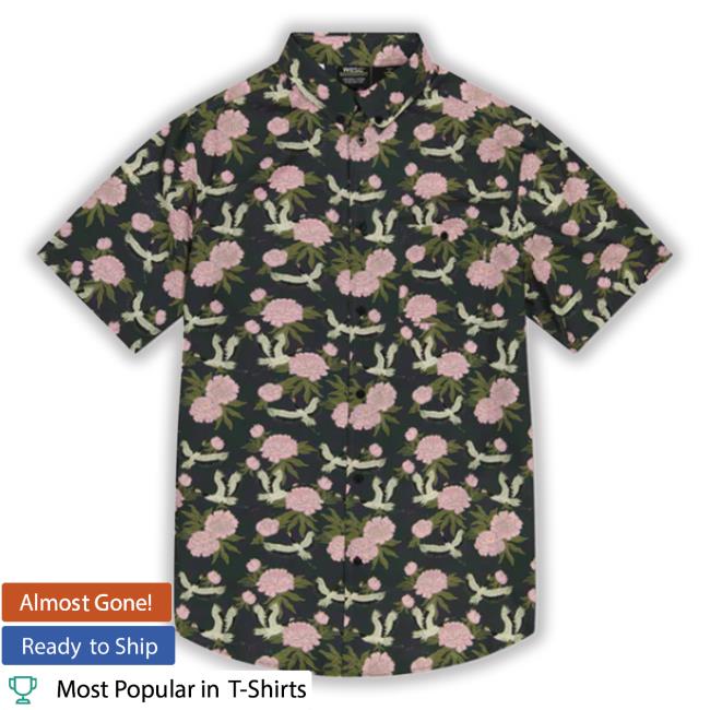 Wesc Merch Cranes Flowers Aop Hawaiian T Shirt