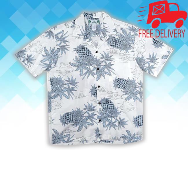 Thehawaiianshirtco Merch Pineapple Map White Mens Hawaiian T Shirt