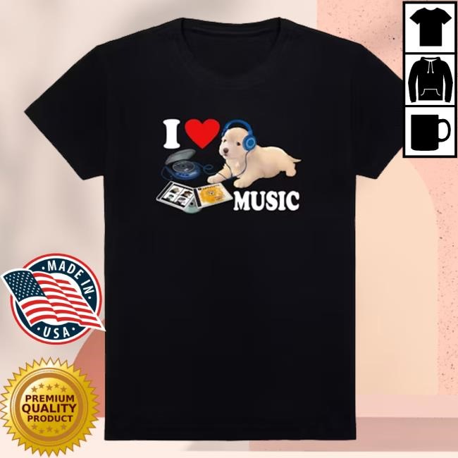 Official Umapenca Merch Shop Camiseta I Love Music Dog 2 Shirt