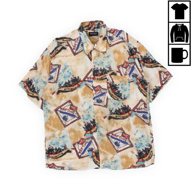 Official Koras Graphic Patterned Shirt Beige Viscose Shirt Sweatshirt