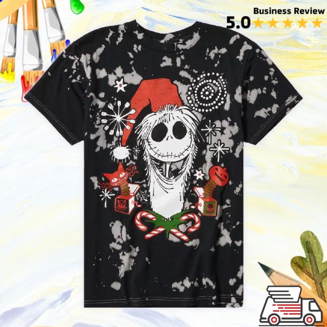 Official The Nightmare Before Christmas Sandy Claws Tie-Dye Boyfriend Fit Girls Long Sleeve Tee