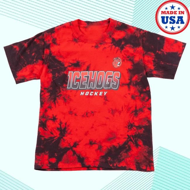 Official Cbh Shop Merch Rockford Icehogs Youth Tie Dye Crewneck Sweatshirt