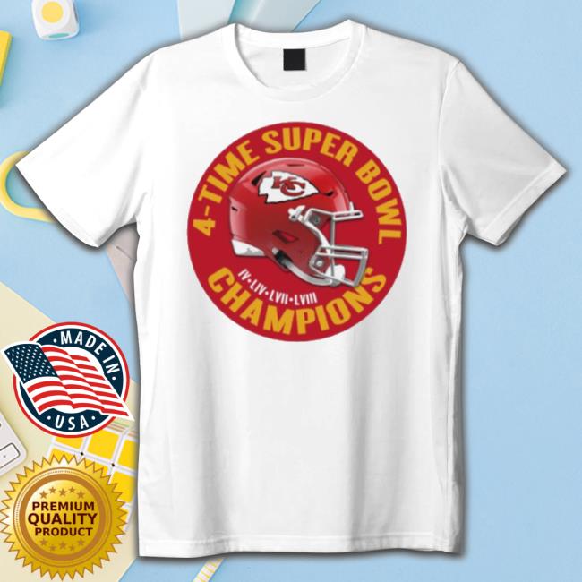 Original Kansas City Chiefs 4-Time Super Bowl Champions Vintage Helmet Hoodie