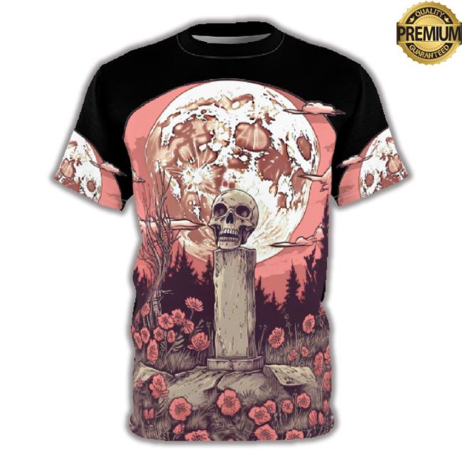 Rose Garden Graveyard 3D T-Shirt, Costume Halloween Cosplay 3D T-Shirt, Halloween Costume For Family Group Shirt