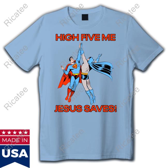 Goodshirts High Five Me Jesus Saves Long Sleeve Tee Shirt
