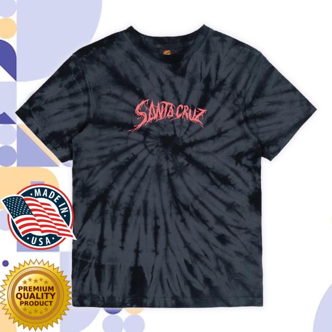 Official Santa Cruz Bone Slasher Tie Dye Youth Black Tie Dye Shirts