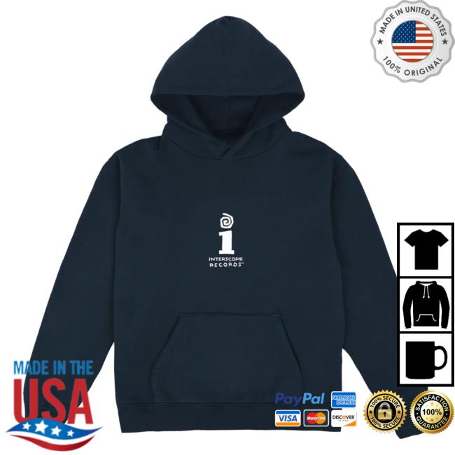 Official Interscope Records Label Crewneck Sweatshirt Navy And White