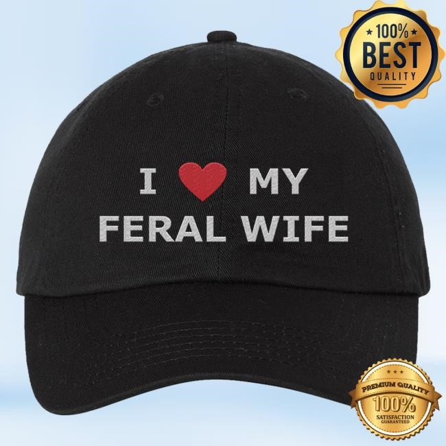 Poets Square Cats Merch I Love My Feral Wife Dad Hat