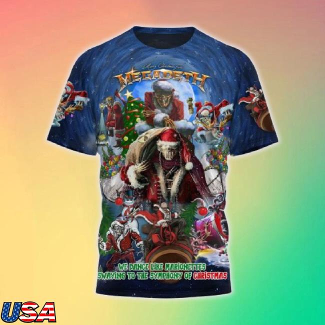 Official Megadeth We Dance Like Marionettes Swaying To The Symphony Of Christmas 3D TankTop