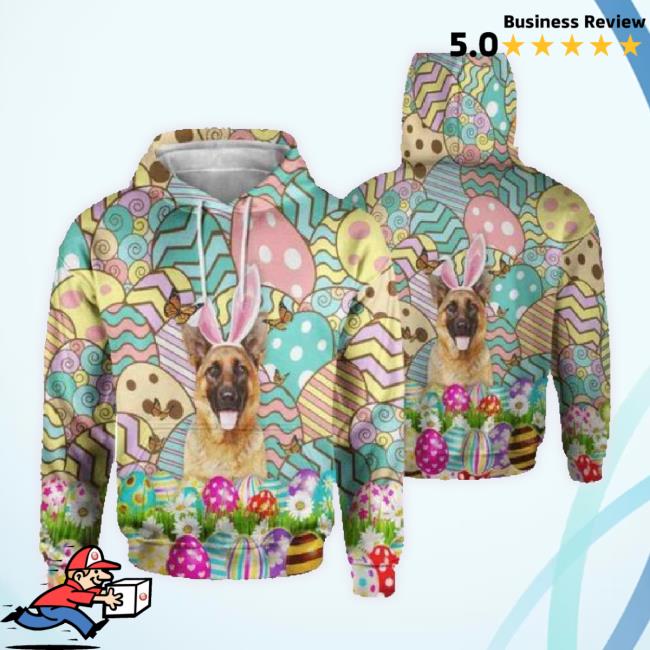 Official German Shepherd Happy Easter’S Day Full Over Printed Unisex 3D Hoodie