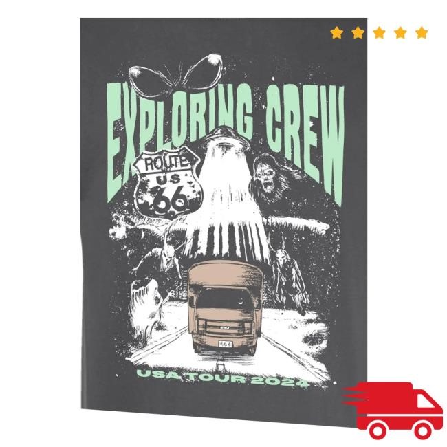 Exploring Crew Merch Exploring Bus Usa Tour 2024 Hoodie
