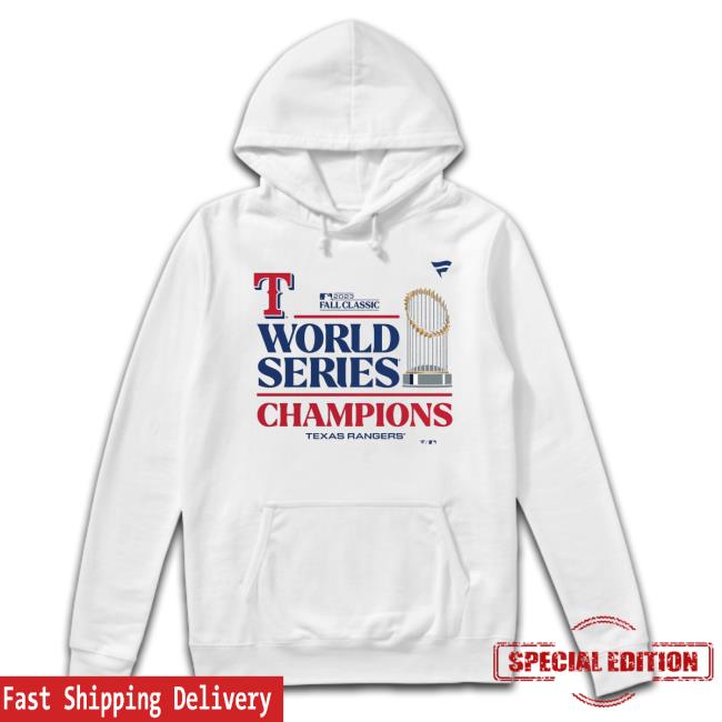 Texas Rangers Fanatics Branded 2023 World Series Champions Locker Room Hoodie