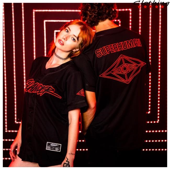 Slander Merch Store Slander Black/Red Festival Jersey Shirt Slander Merch Store Slander Black/Red Festival Jersey Shirt