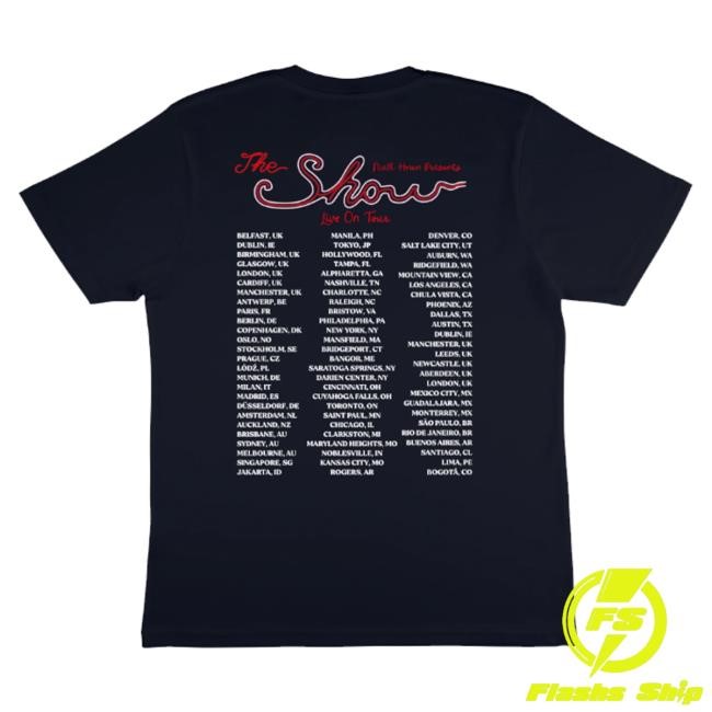 Limited Niall Horan Merch Store The Show Photo Dates Navy T-Shirt