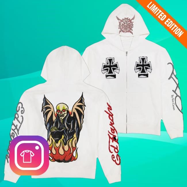 Trending Ken Carson Merch Store Xman White Zip Hooded Sweatshirt